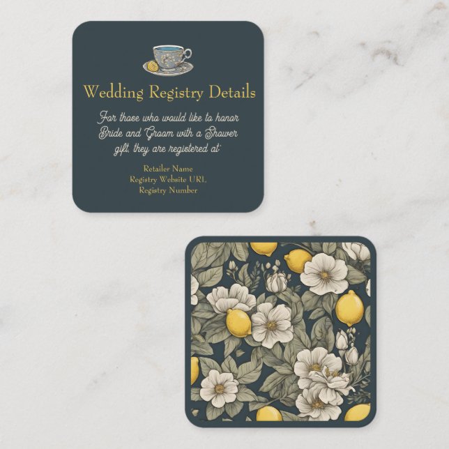Carte d'accompagnement de registre de mariage Zest (Devant / Derrière)