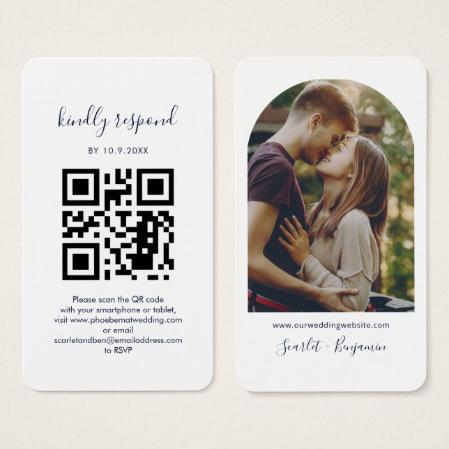 Carte d'accompagnement de site web de mariage avec (Devant & derrière)