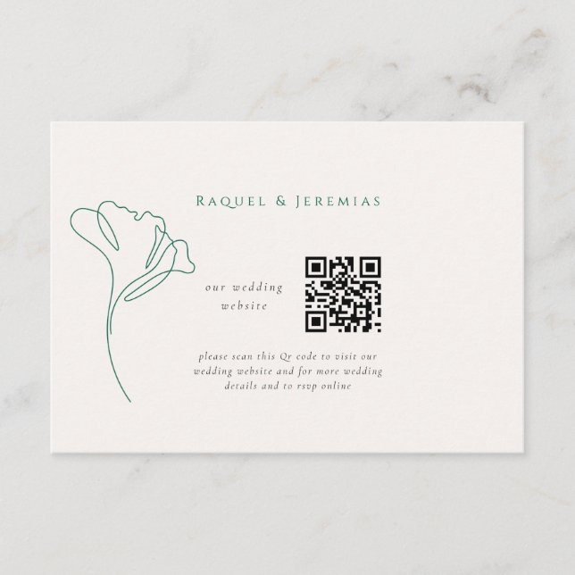 Carte d'accompagnement de site web de mariage émer (Devant)
