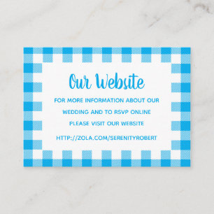 Carte d'accompagnement de site web de mariage en G