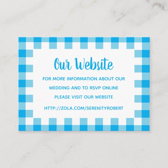 Carte d'accompagnement de site web de mariage en G (Devant)