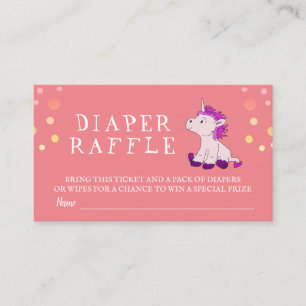 Carte D'accompagnement Déchet Raffle Cute Pink Unicorn Baby Girl