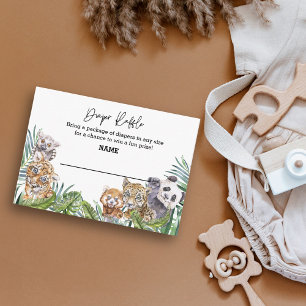Carte D'accompagnement Déchets Baby shower de gaufre Animaux de la jungle