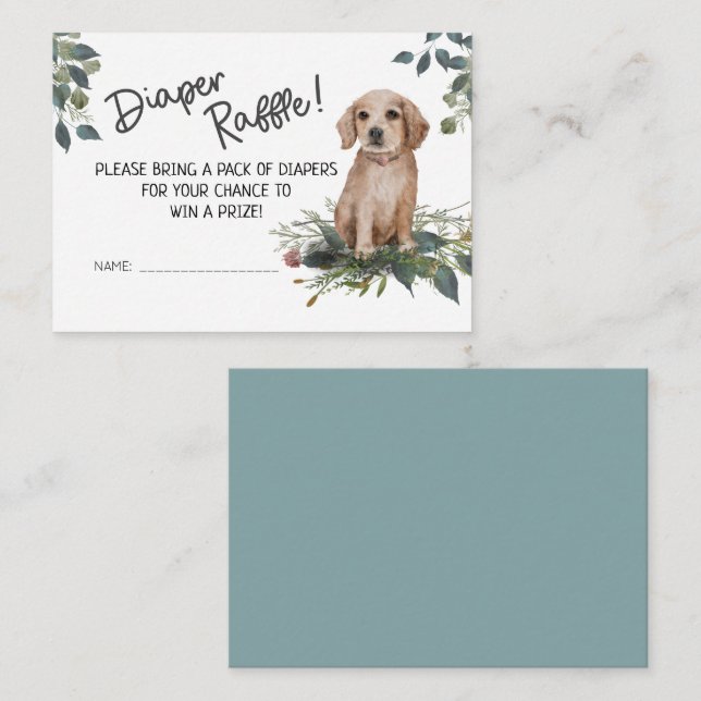 Carte D'accompagnement Déchets de baby shower de chien (Devant / Derrière)