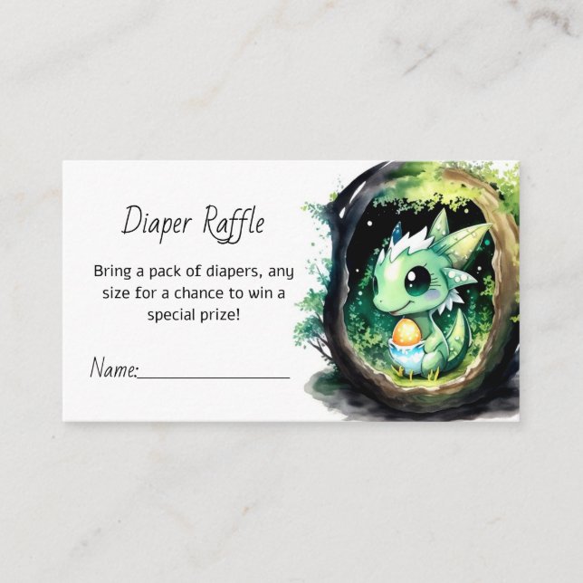 Carte D'accompagnement Déchets de Baby shower Imaginaire dragon (Devant)