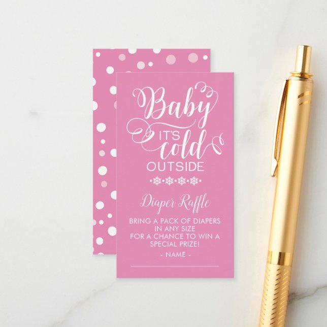 Carte D'accompagnement Déchets Raffle Baby It's Cold Outside Card (Devant/Arrière en situation)