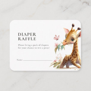 Carte D'accompagnement Déchets Raffle Billet Giraffe Girl Rose