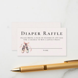 Carte D'accompagnement Déchets Raffle mignon Ballerina Baby shower fille