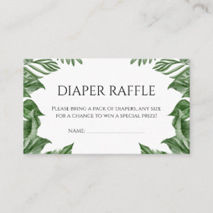 Carte D'accompagnement Déchets Raffle Safari Animaux Baby shower tropical