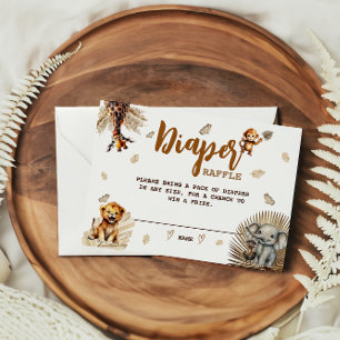 Carte D'accompagnement Déchets Raffle Safari mignons Animaux Boho Baby sh