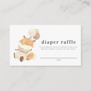 Carte D'accompagnement Déchets Raffle Simple Modern Fox Baby shower