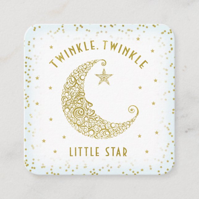Carte D'accompagnement Déchets Raffle Twinkle Little Star Baby shower ble (Devant)