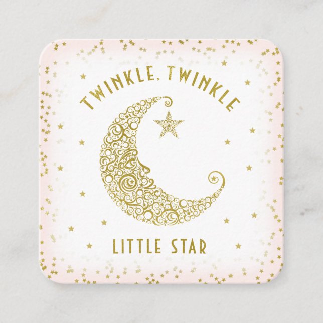 Carte D'accompagnement Déchets Raffle Twinkle Little Star Baby shower ros (Devant)
