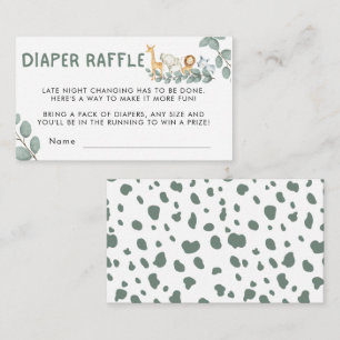 Carte D'accompagnement Déchets Raffle Wild One Zoo Animaux Baby shower