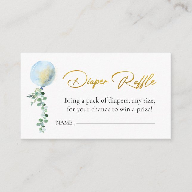 Carte D'accompagnement Déchets Refle Oh Bébé Bleu Balloon Eucalyptus (Devant)