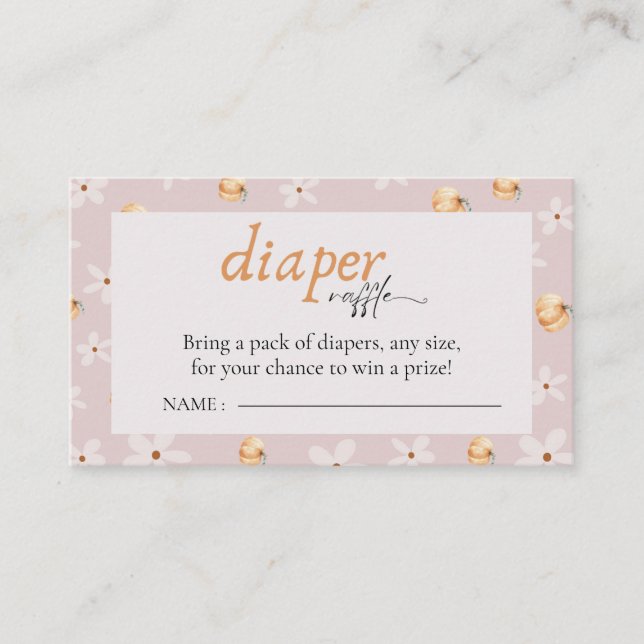 Carte D'accompagnement Déchets Un Petit Baby shower D'Automne Citrouille (Devant)