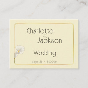 Carte D'accompagnement Deco Gold Cadre Vintage Lily Mariage Crème