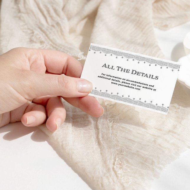 Carte D'accompagnement Déco moderne | Détails du Mariage noir et blanc (Créateur téléchargé)