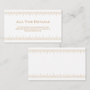 Carte D'accompagnement Déco moderne Faux Gold et White Mariage Détails