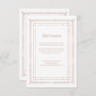 Carte D'accompagnement Déco moderne Faux Rose Gold Mariage Détails de l