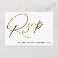 Décontracté Faux Gold écriture manuscrite RSVP dem