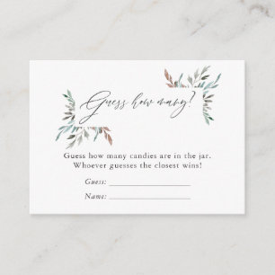 Carte D'accompagnement Décoration Rustique de Verdure pour Baby Shower d'