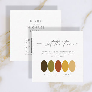 Carte D'accompagnement Définir la palette de couleurs d'or d'automne de t