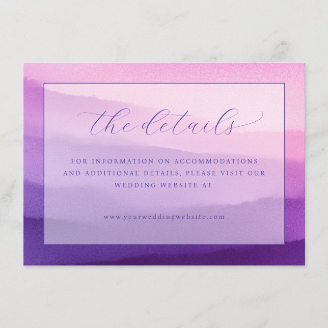 Carte D'accompagnement Dégradé aquarelle violet romantique (Devant)
