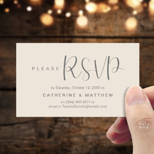 Carte D'accompagnement Délais de rappel élégants "RSVP de mariage"