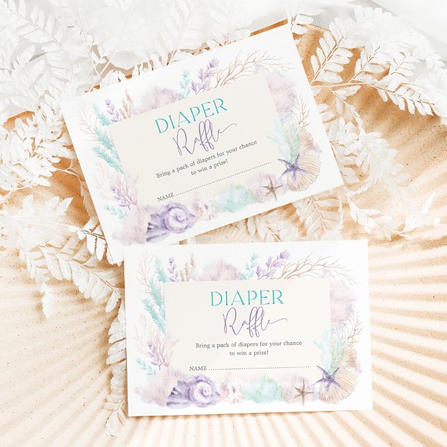 Carte D'accompagnement Délicat Océan sous la mer Baby Diaper Raffle (Créateur téléchargé)