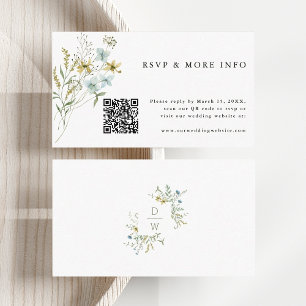 Carte D'accompagnement Delicate Fleur sauvage moderne Boho Wedding  RSVP