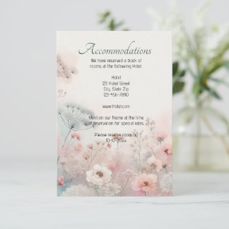Carte D'accompagnement Delicate Queen Anne's Lace Wedding Accommodation 