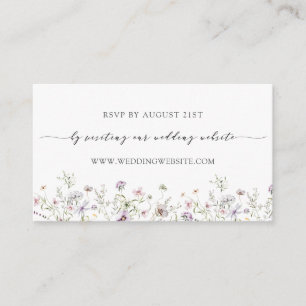 Carte D'accompagnement Delicate Violet Fleur sauvage Mariage RSVP Online