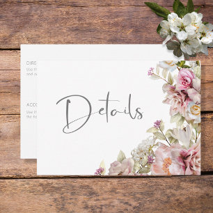 Carte D'accompagnement Delicine moderne rose pâle Rose Lily Green Détails