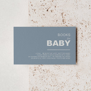 Carte D'accompagnement Demande de Baby shower bleu formel minimaliste