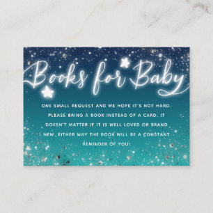 Carte D'accompagnement Demande de Baby shower bleu Twinkle Little Stars