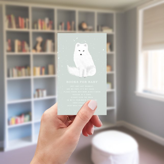 Carte D'accompagnement Demande de Baby shower Blue Winter Fox Arctic (Créateur téléchargé)
