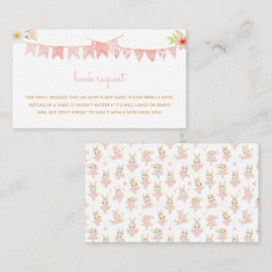 Carte D'accompagnement Demande de Baby shower Bunny Ballerina