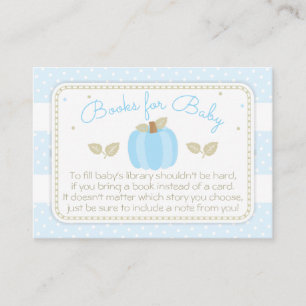 Carte D'accompagnement Demande de Baby shower Citrouille bleu