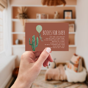 Carte D'accompagnement Demande de Baby shower de Ballons Vert Cactus