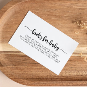 Carte D'accompagnement Demande de Baby shower de calligraphie minimaliste