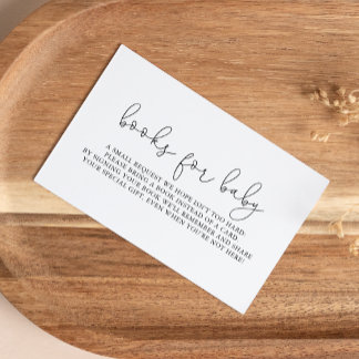 Carte D'accompagnement Demande de Baby shower de calligraphie simple