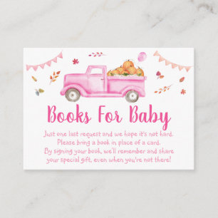 Carte D'accompagnement Demande de Baby shower de camion Citrouille rose
