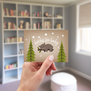Carte D'accompagnement Demande de Baby shower de carnet d'ours Sleepy