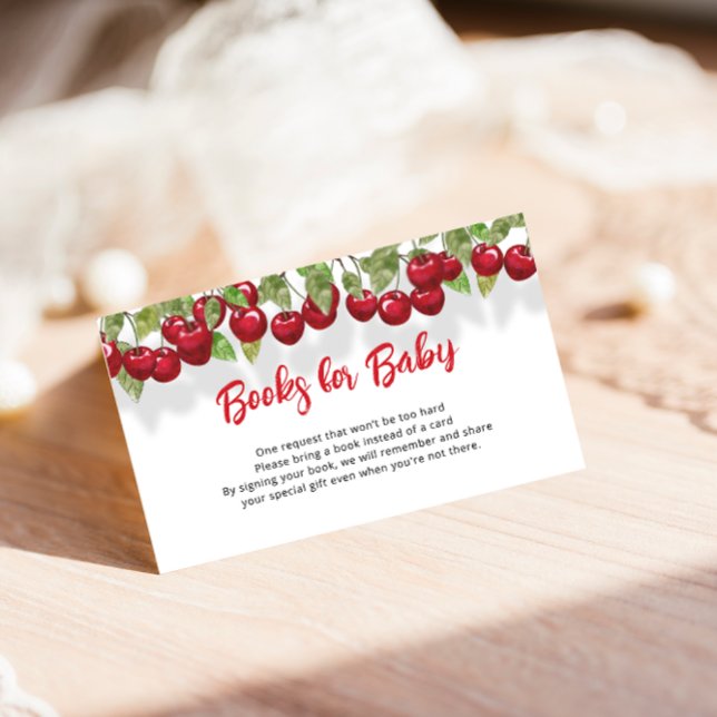 Carte D'accompagnement Demande de Baby shower de cerise douce (Créateur téléchargé)