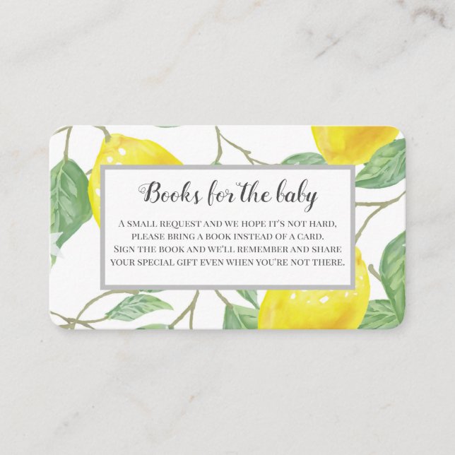 Carte D'accompagnement Demande de Baby shower de citrons vivants (Devant)
