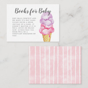 Carte D'accompagnement Demande de Baby shower de crème glacée rose doux
