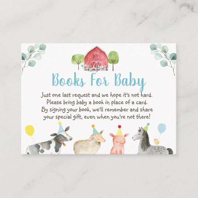 Carte D'accompagnement Demande de Baby shower de ferme verte (Devant)