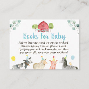 Carte D'accompagnement Demande de Baby shower de ferme verte