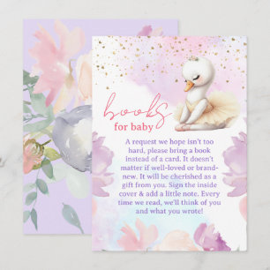 Carte D'accompagnement Demande de Baby shower de fille Swan